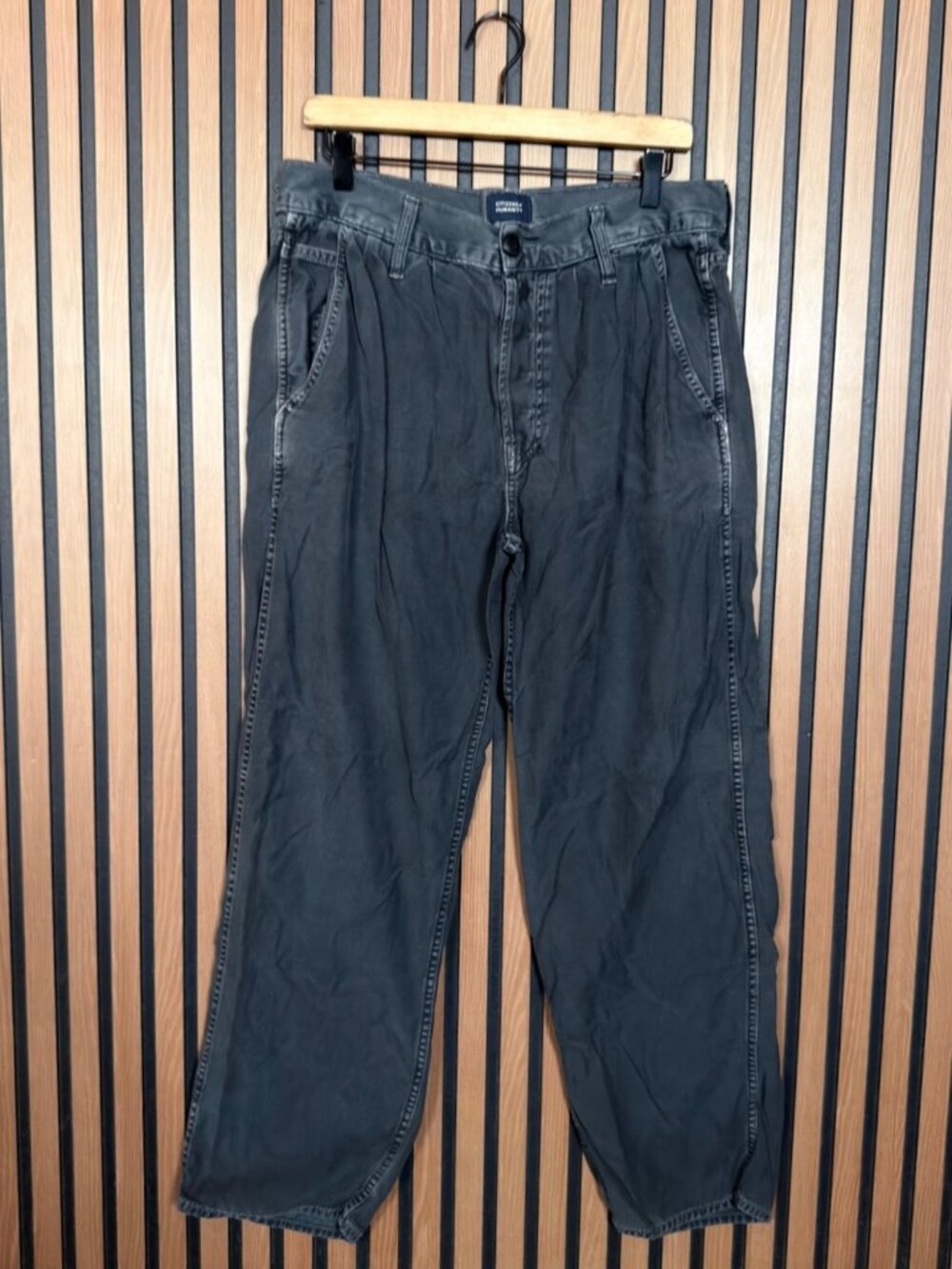Citizens of Humanity Jeans 32 Mens Blue Gray Pleated Horse Shoe